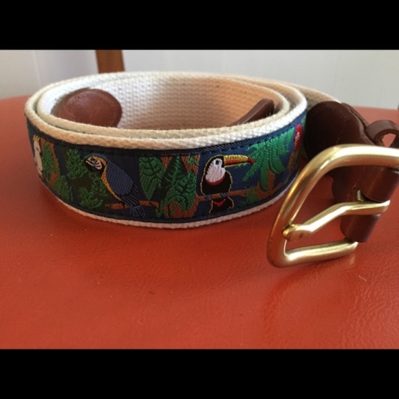 Leather Man Other - 🌺Tropical Summer Belt Parrot Birds Web Leather 40